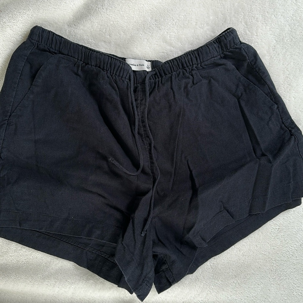 Black Linen Shorts